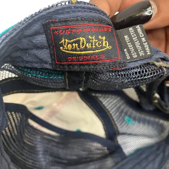 Vintage Y2K Von Dutch Teal Trucker Hat - Picture 5 of 5